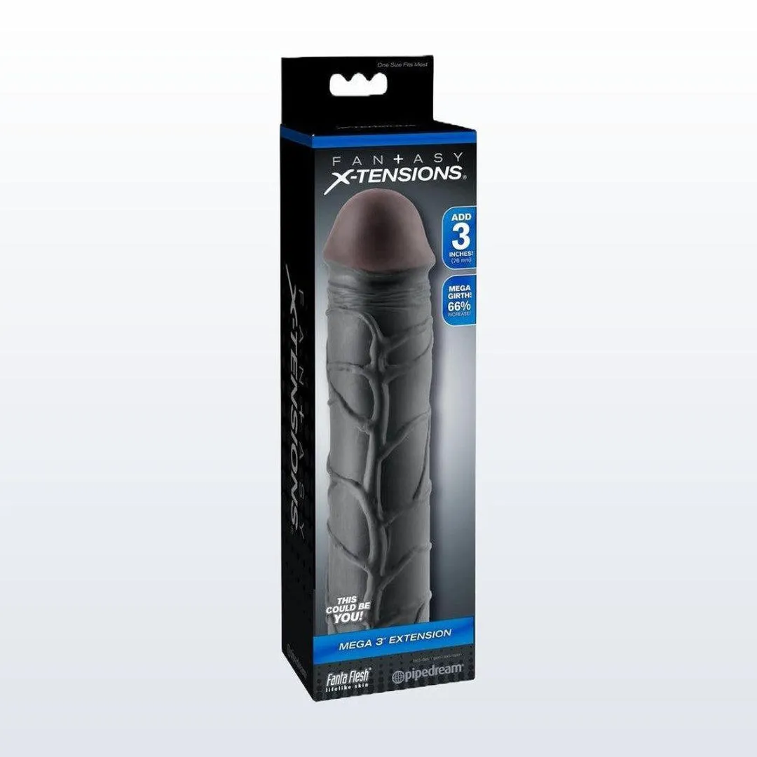 Fantasy X-Tension Mega 3 Penis Extension Sleeve - Black