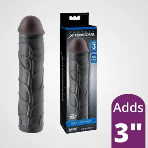 Fantasy X-Tension Mega 3 Penis Extension Sleeve - Black
