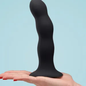 Fun Factory Bouncer Silicone Dildo with Rumbling Balls - Black