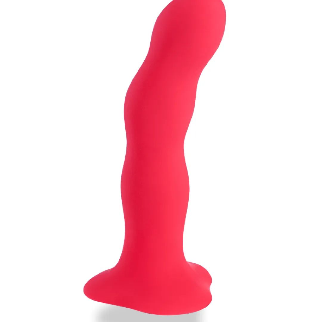 Fun Factory Bouncer Silicone Dildo with Rumbling Balls - Red