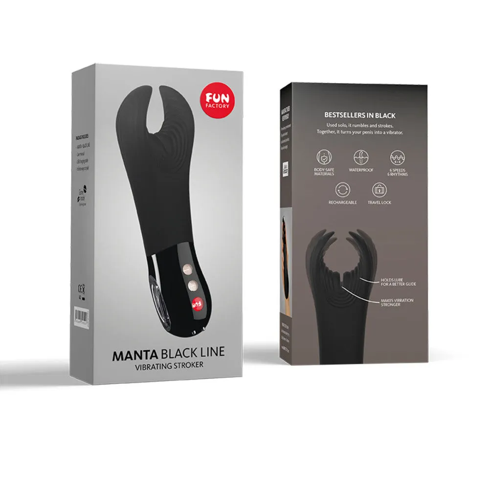 Fun Factory Manta Vibrating Penis Stroker - Black