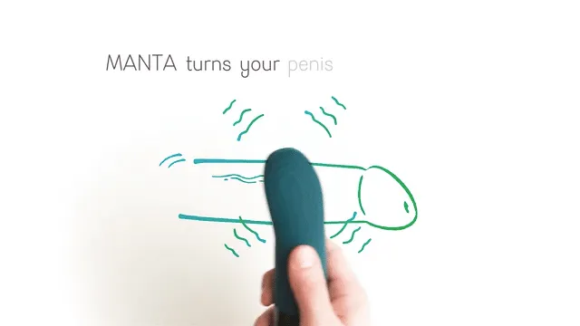 Fun Factory Manta Vibrating Penis Stroker - Black