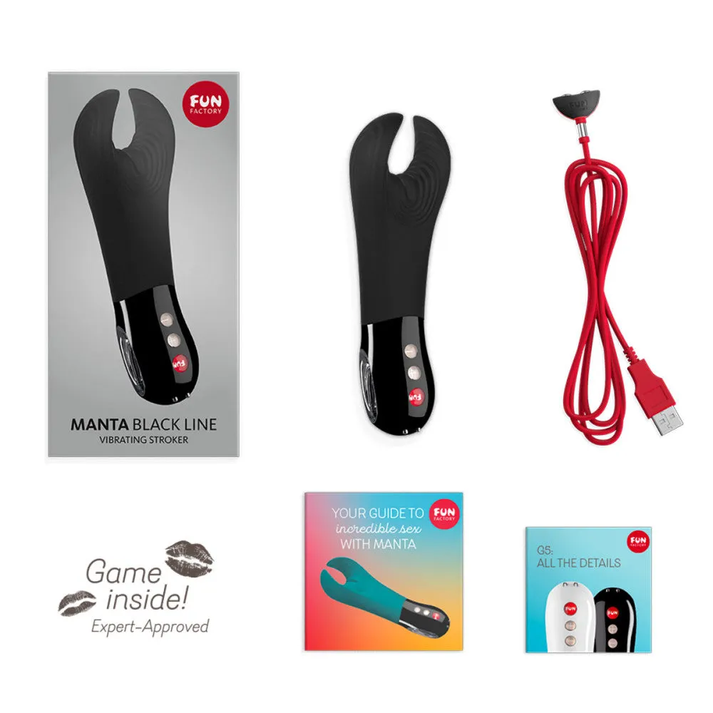 Fun Factory Manta Vibrating Penis Stroker - Black