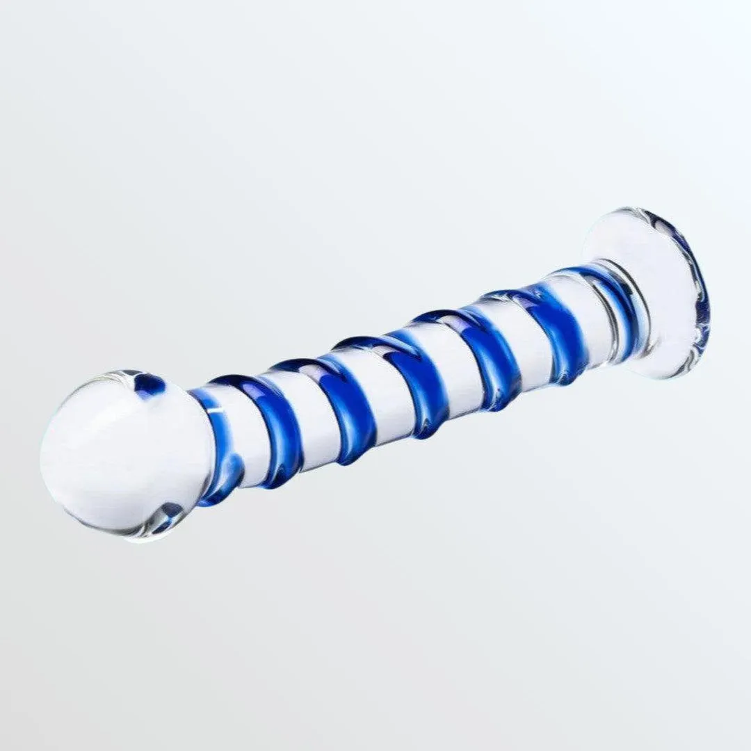 Gläs Blue Spiral 7.5 Glass Dildo