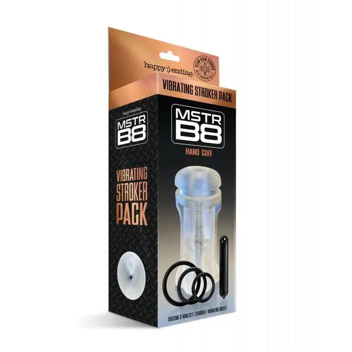 Happy Ending - MSTR B8 Hand Cuff Vibrating Stroker Masturbator Pack Kit of 5 (Clear)
