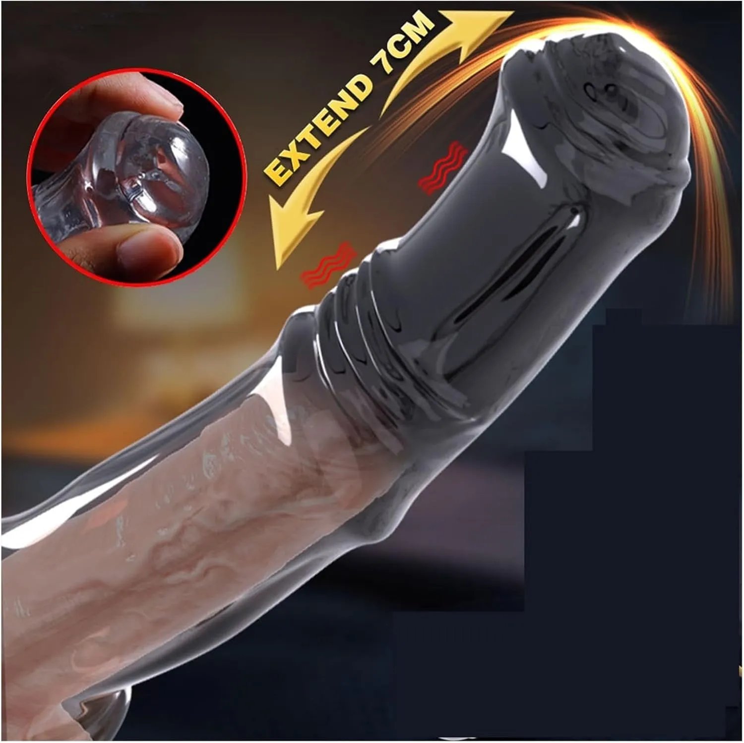 Horsedildo Cock Sleeve Sex Toy for Men - Penis Ring Delay Ejaculation Condom