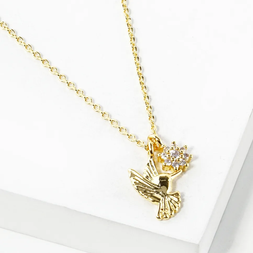 Hummingbird Gold Necklace - Miracle In Motion