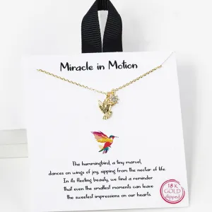 Hummingbird Gold Necklace - Miracle In Motion
