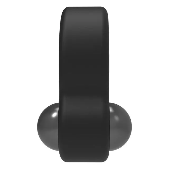 Inel pentru penis DREAMTOYS RAMROD Cockring Dual Weight. cu 2 bile de oțel detașabile. lungime 6 cm. din silicon. negru