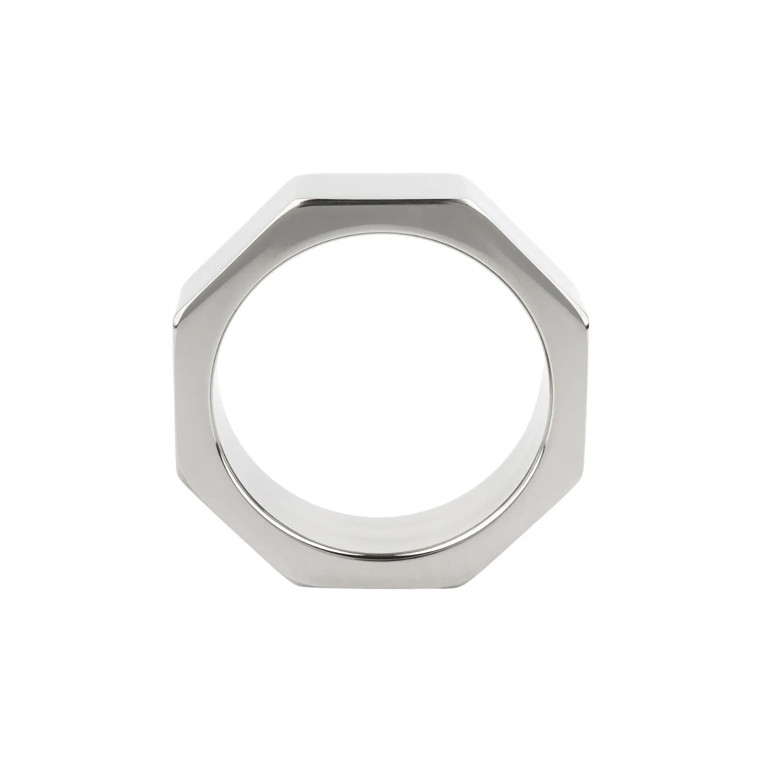 Inel pentru penis MR. STEEL Nut C-Ring. în formă de piuliță. din oțel inoxidabil. diametru 4.5 cm (mic). argintiu