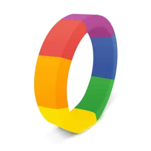 Inel pentru penis RASCAL The Brawn Pride!. din silicon. pentru erecții puternice. diametru 4.4 cm. design în culorile curcubeului