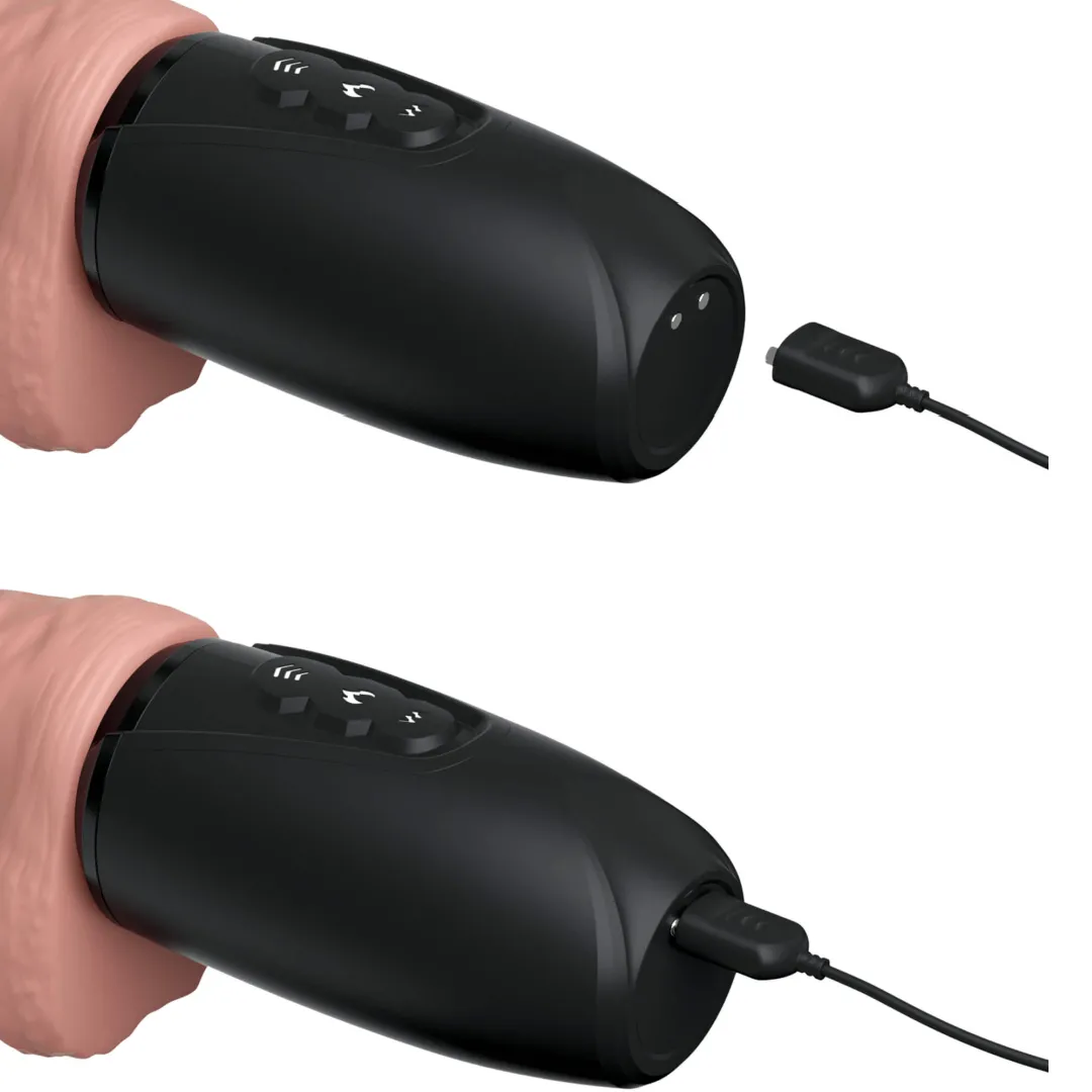 King Cock Plus Thrusting Heating Cock with Balls - Vanilla