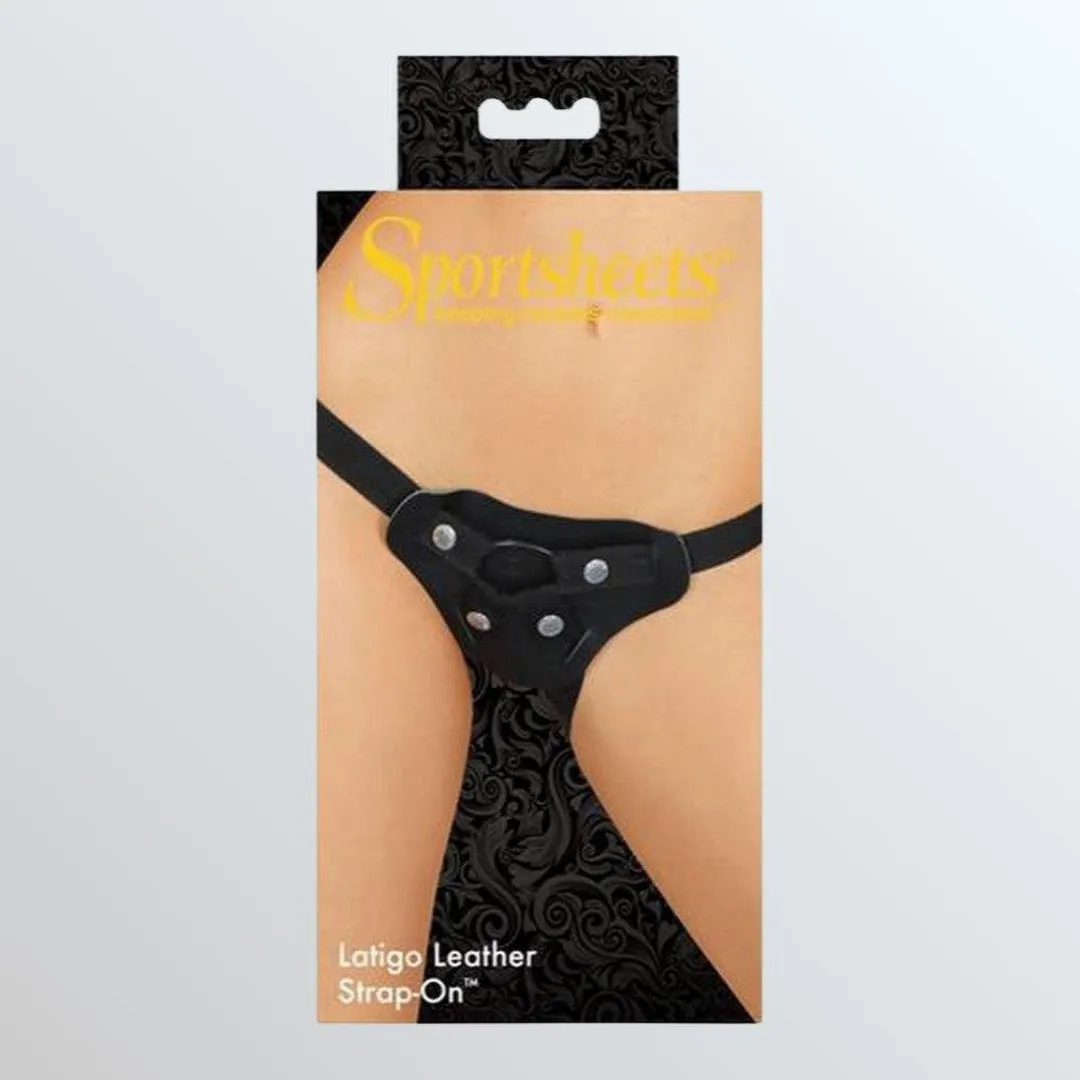 Latigo Black Leather Strap-On Harness