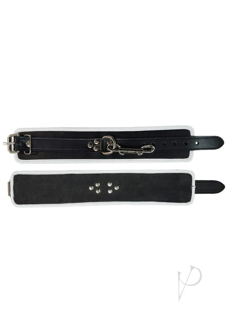 Leather Ankle Cuffs Black/white