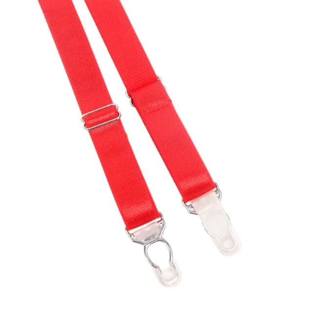 Lenjerie 4 piese SUBBLIME Red Bondage. sutien și portjartier cu decupaje sexy. chilot tanga și jartiere. roșu. mărime L/XL (955267)