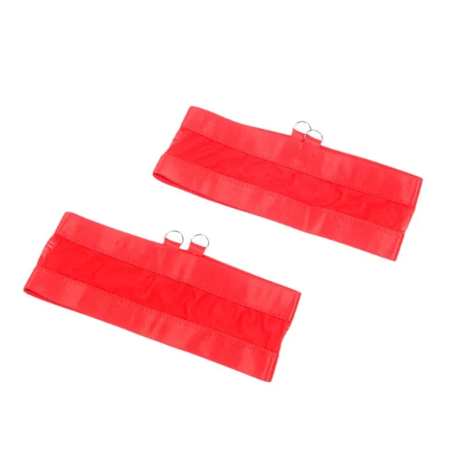 Lenjerie 4 piese SUBBLIME Red Bondage. sutien și portjartier cu decupaje sexy. chilot tanga și jartiere. roșu. mărime L/XL (955267)