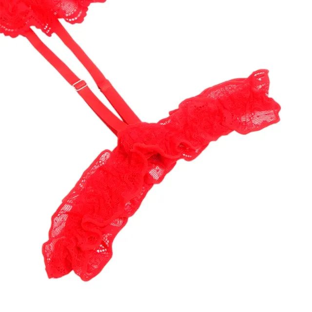 Lenjerie sexy SUBBLIME Teddy with Garter. body din dantelă cu bretele și portjartier. culoare roșu. marime L/XL