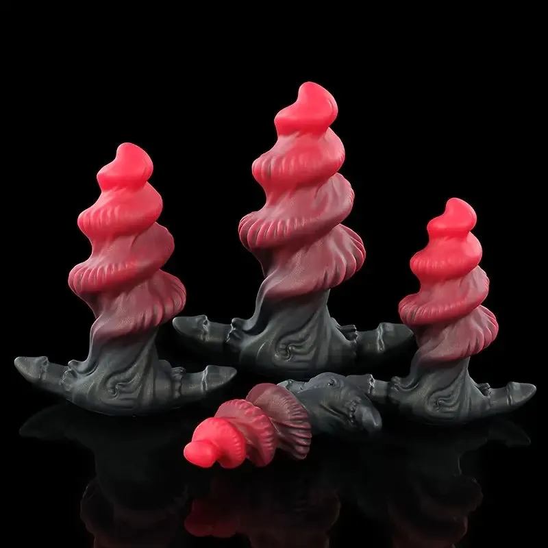 Liquid Silicone Anal Plug Wearable Thread Melange Spin Prostate Massager