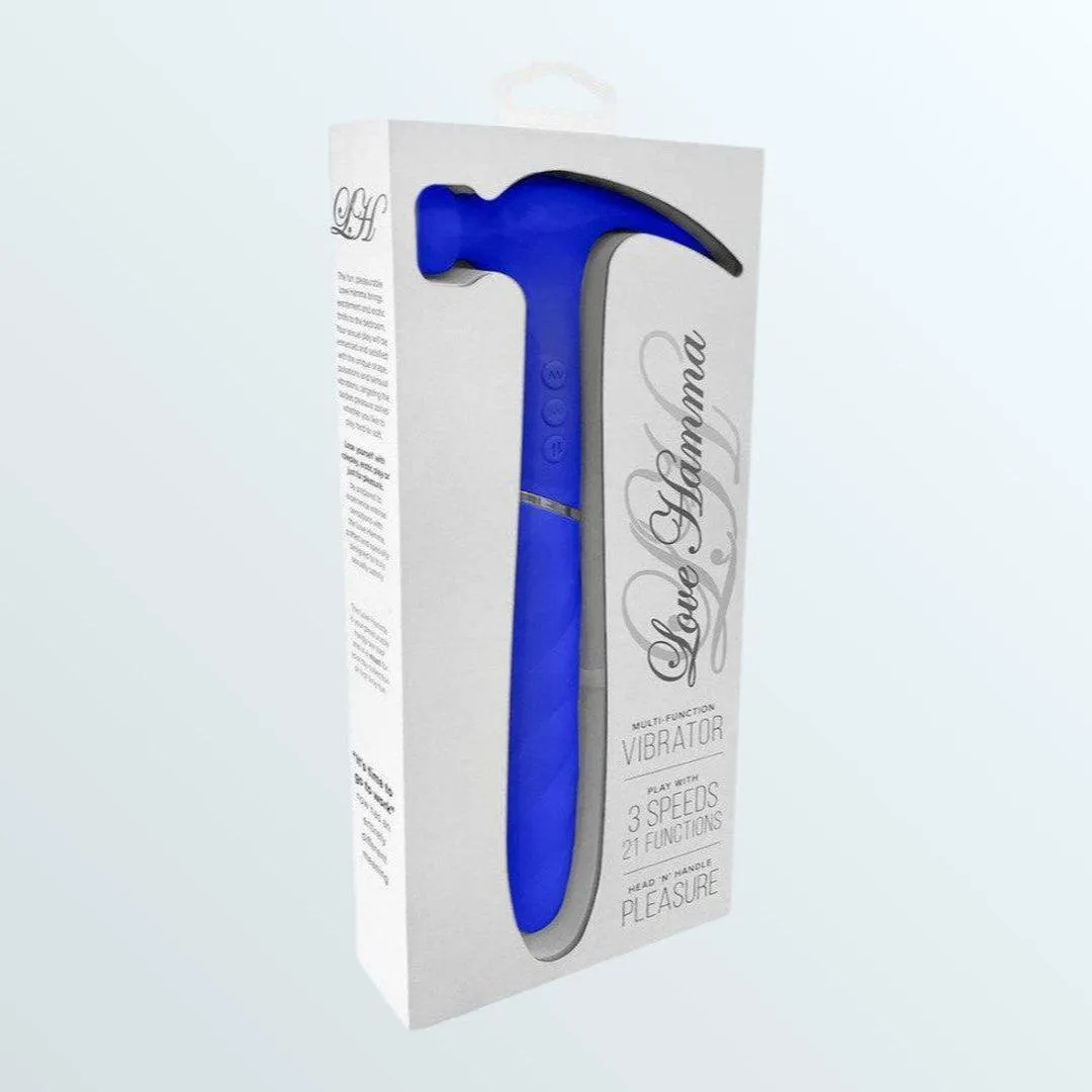 Love Hamma Thrusting Multi-Function Vibrator - Blue
