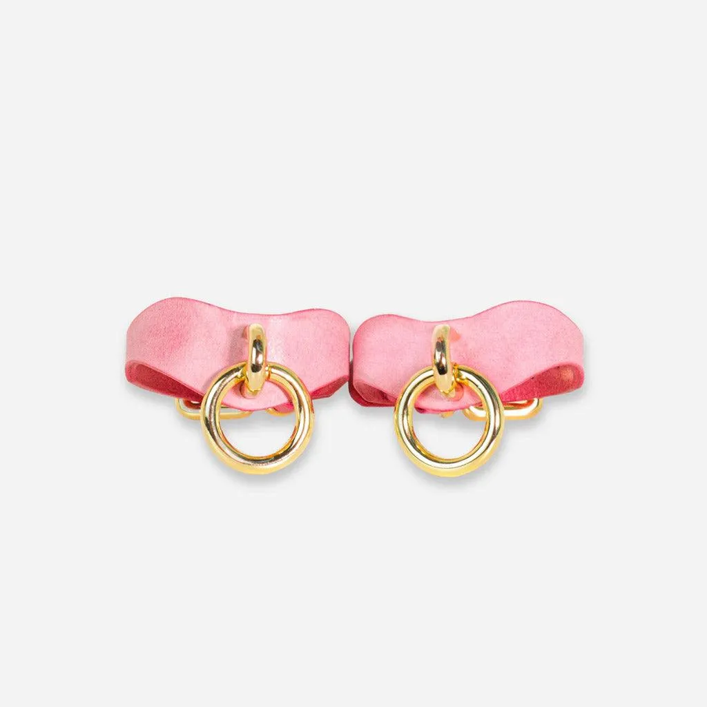 Luxury Leather Day Cuffs by Neon Coyotes. Blush