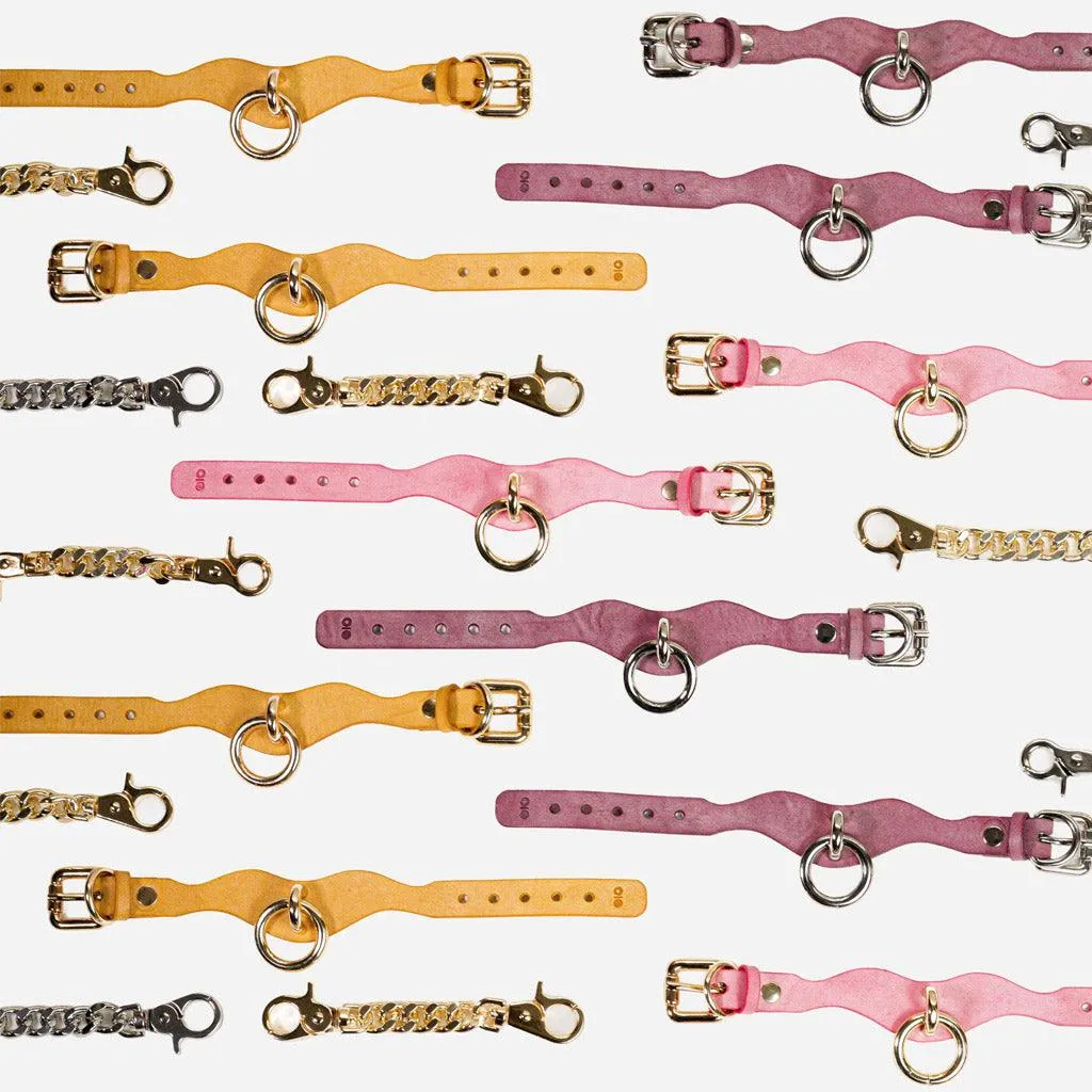 Luxury Leather Day Cuffs by Neon Coyotes. Blush