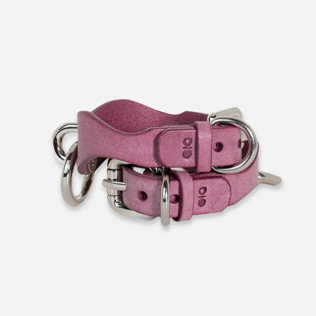 Luxury Leather Day Cuffs by Neon Coyotes. Haze with Nickel. Stockroom Exclusive
