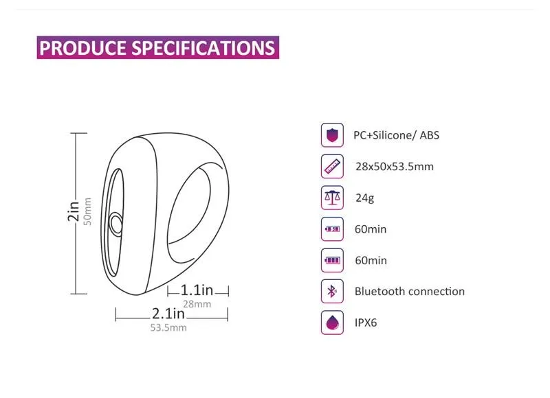 Magic Motion APP Wearable Cock Ring Vibrators Smart Dante Bluetooth Control