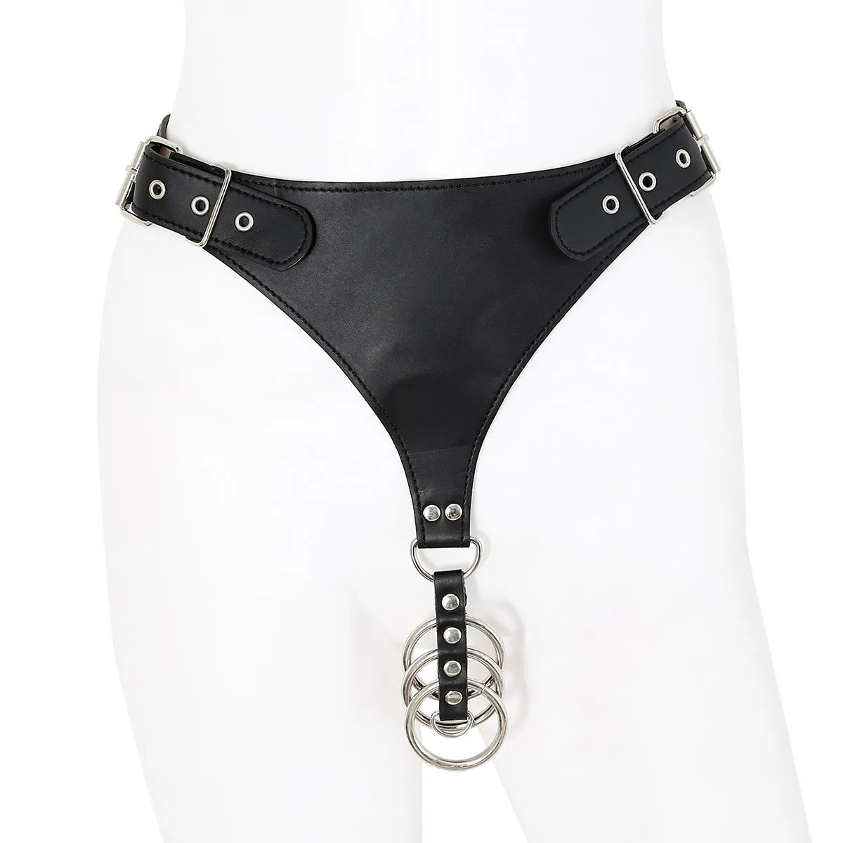 Male Power Chastity Belt With 3 Metal Cock Rings | Adjustable | Fetish