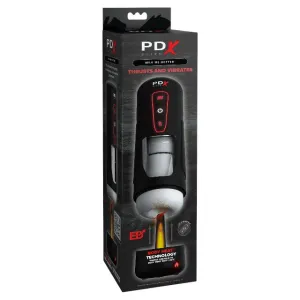Masturbator automat PDX ELITE Milk Me Hotter. funcție de încălzire și penetrare automată. 10 funcții de vibrație. negru