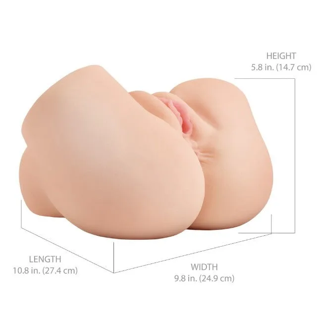 Masturbator PDX ELITE Back That Ass Up. în formă de fund. simulare vaginală și anală. cu 12 funcții de vibrație. 6 funcții de aspirare