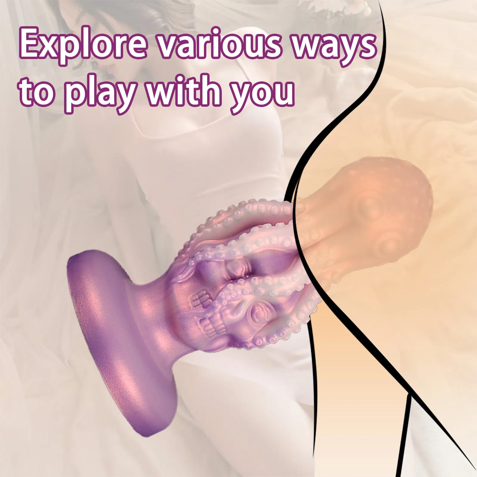 Octopus Tentacle Dildo Butt Plug - Monsterdildo Silicone Vagianl Anal Stimulator Sex Toy
