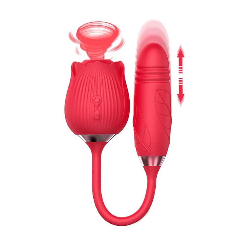 Omysky Rose Sucking &G Spot Dildo Vibrator