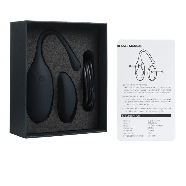 Ou vibrator INTY TOYS NEO. cu control prin telecomandă. 10 funcții de vibrații ultra-puternice. silențios. rezistent la apă. negru