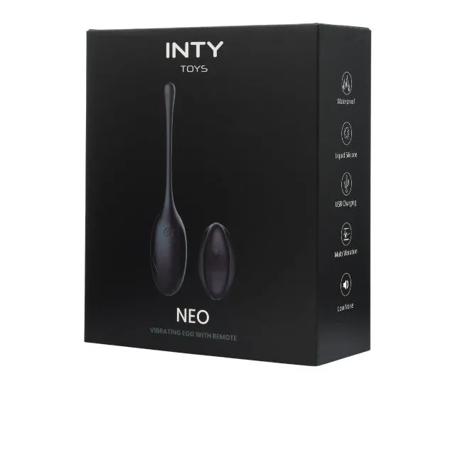 Ou vibrator INTY TOYS NEO. cu control prin telecomandă. 10 funcții de vibrații ultra-puternice. silențios. rezistent la apă. negru