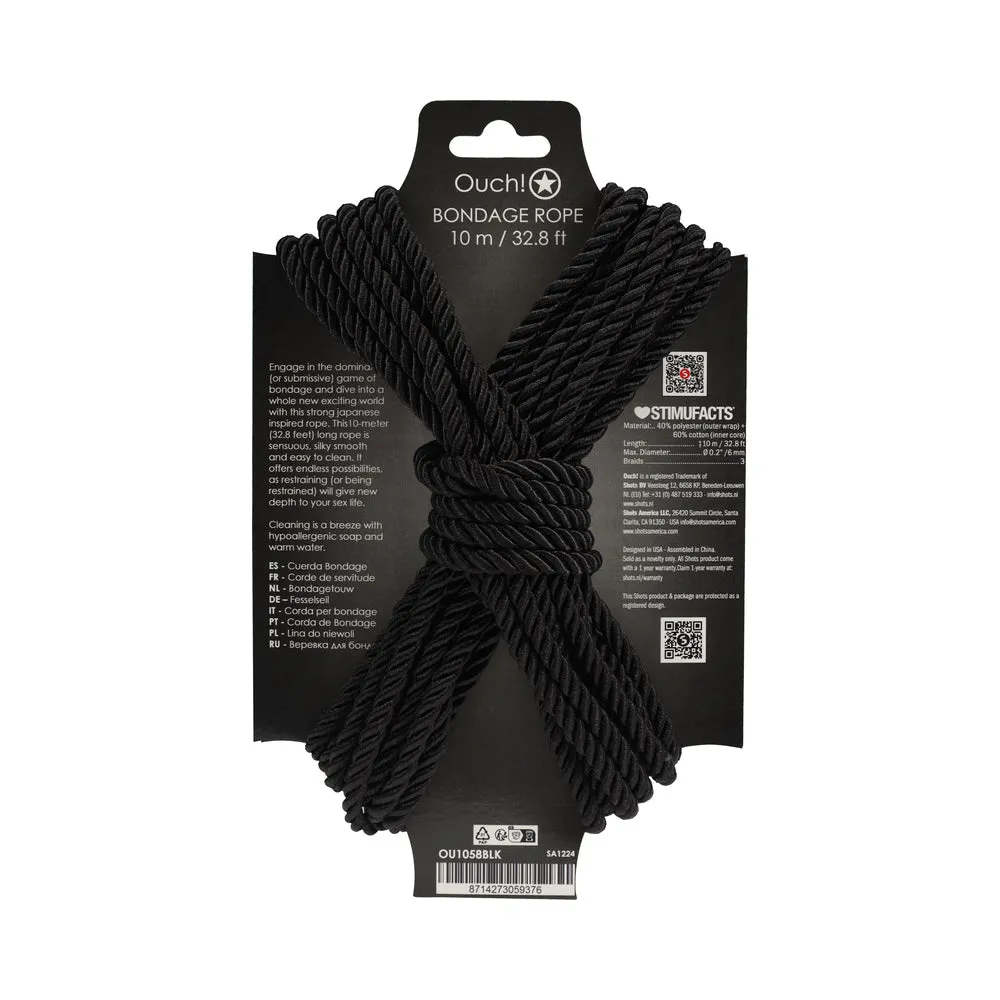 Ouch! Bondage Rope 10 m Nylon Black