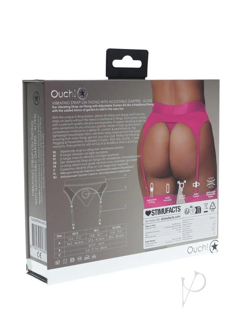 Ouch Vibe Strap On Thong Xl/xxl Pink