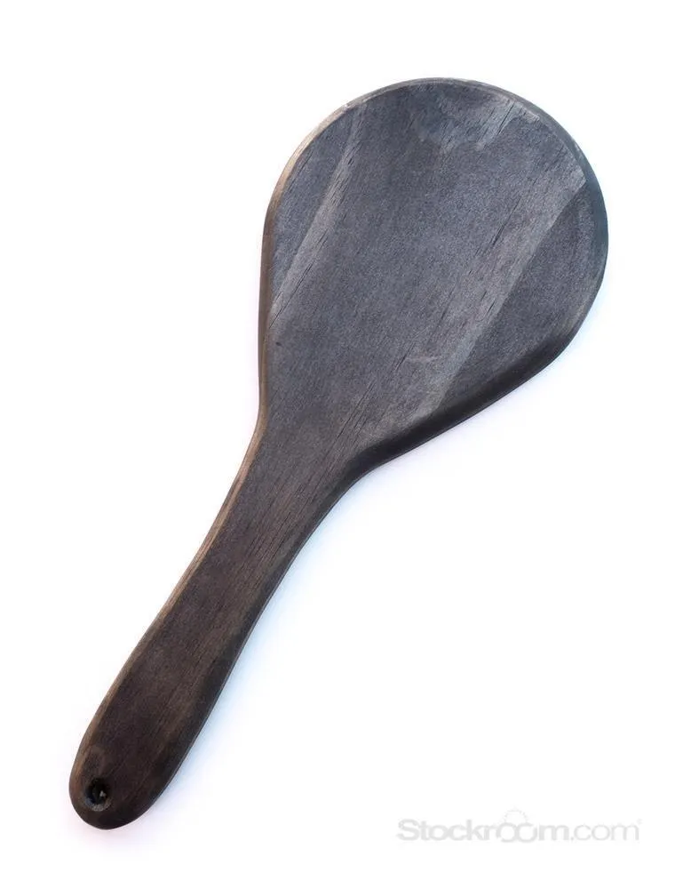 Peony Engraved Wooden Spanking Paddle. Ebony Pine