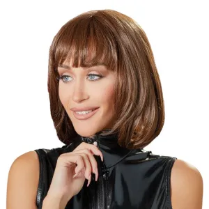 Perucă sexy COTTELLI Accessoires. pentru jocuri erotice și costume roleplay. bob scurt cu breton. culoarea maro