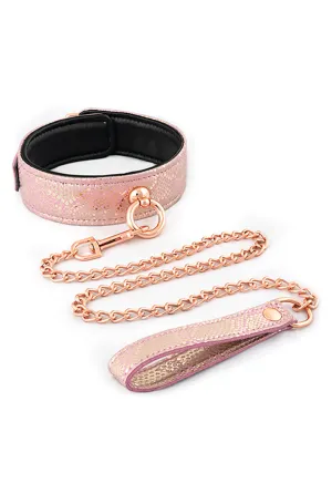 Pink Snake Print Collar and Leash