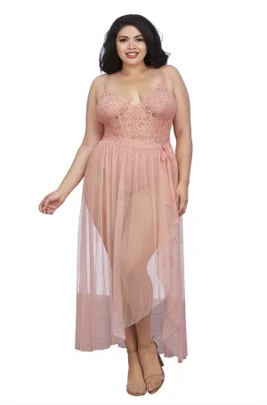 Plus Size Rose Teddy and Maxi Shirt