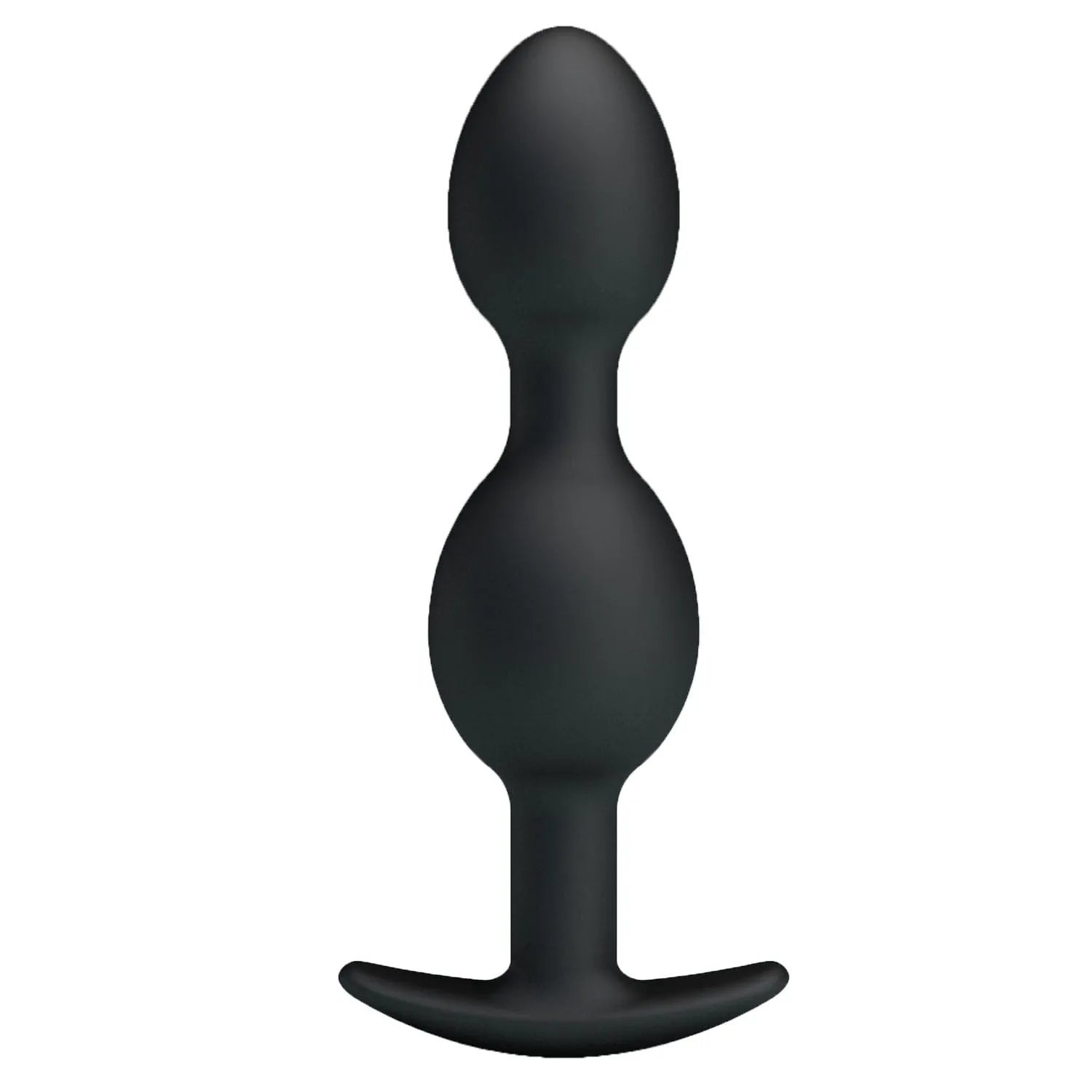 Pretty Love - Heavy Balls Silicone Butt Plug (Black)