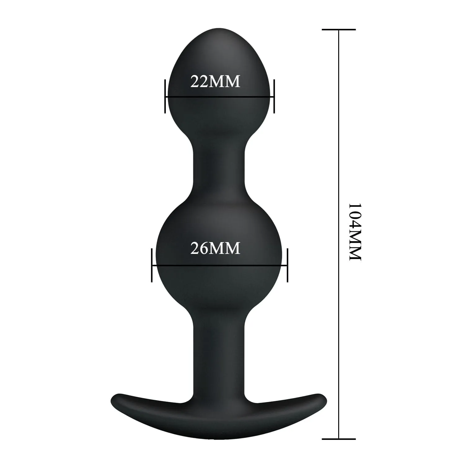 Pretty Love - Heavy Balls Silicone Butt Plug (Black)