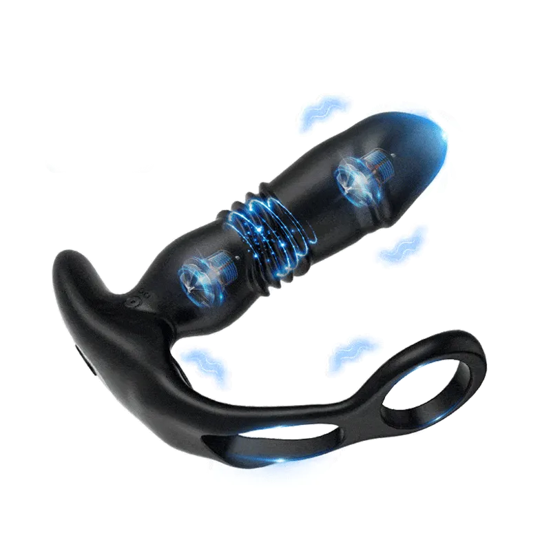Quirky | Dual Cock Ring Powerful Thrusting & Vibration Butt Plug