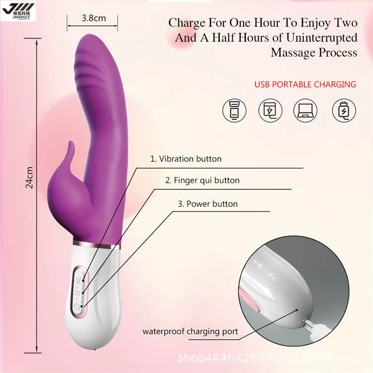 Rabbit Clitoral G Spot Vibrator - Dual End Clit Stimulator Anal Dildo Prostate Massager