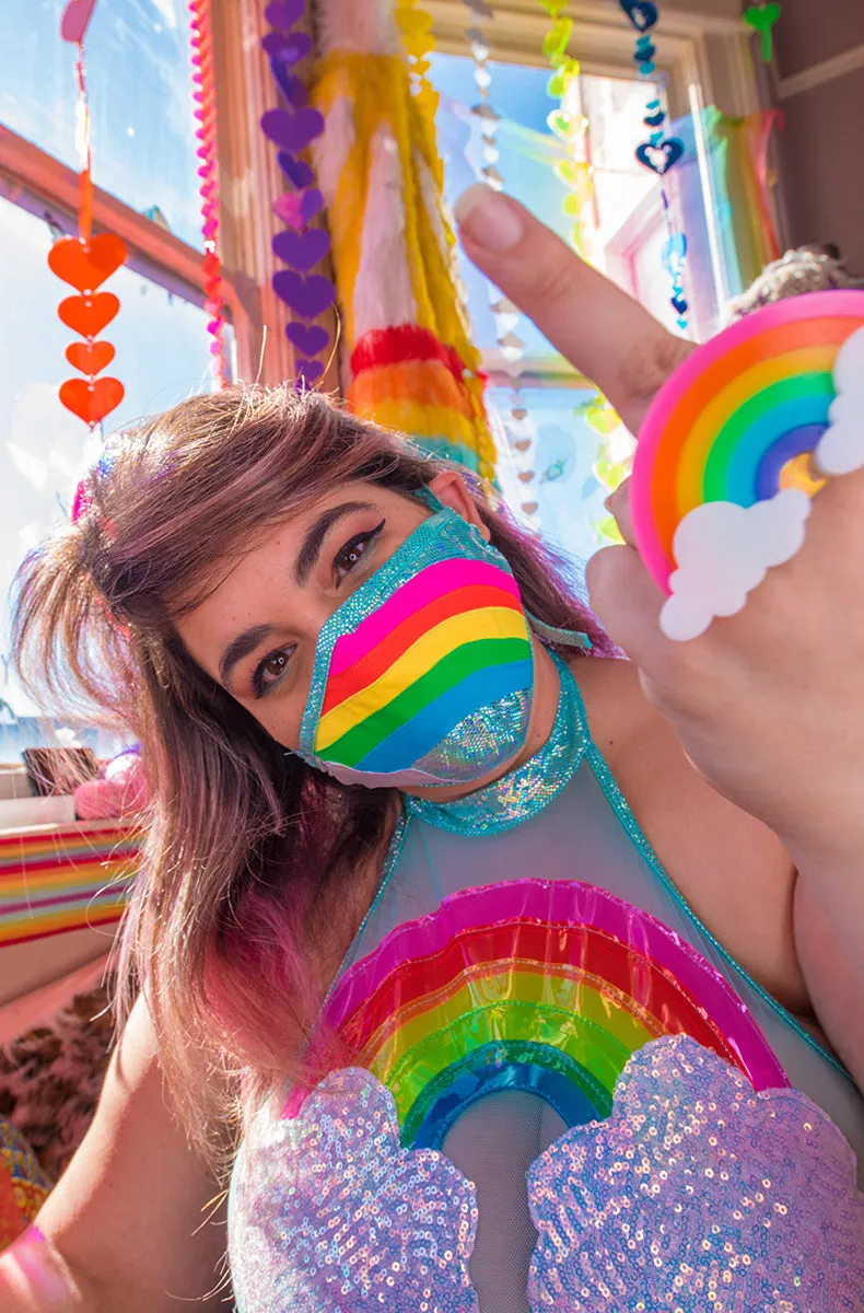 Rainbow Cloud Face Mask