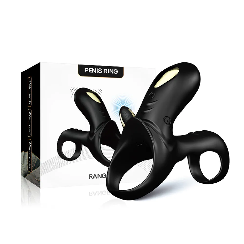 Ranger Silent Double Cock Ring | Vibrating Clit Stim | Remote Control | 9 Speeds | Extra Girth