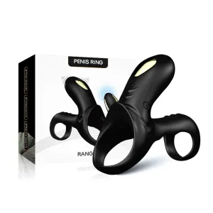 Ranger Silent Double Cock Ring | Vibrating Clit Stim | Remote Control | 9 Speeds | Extra Girth