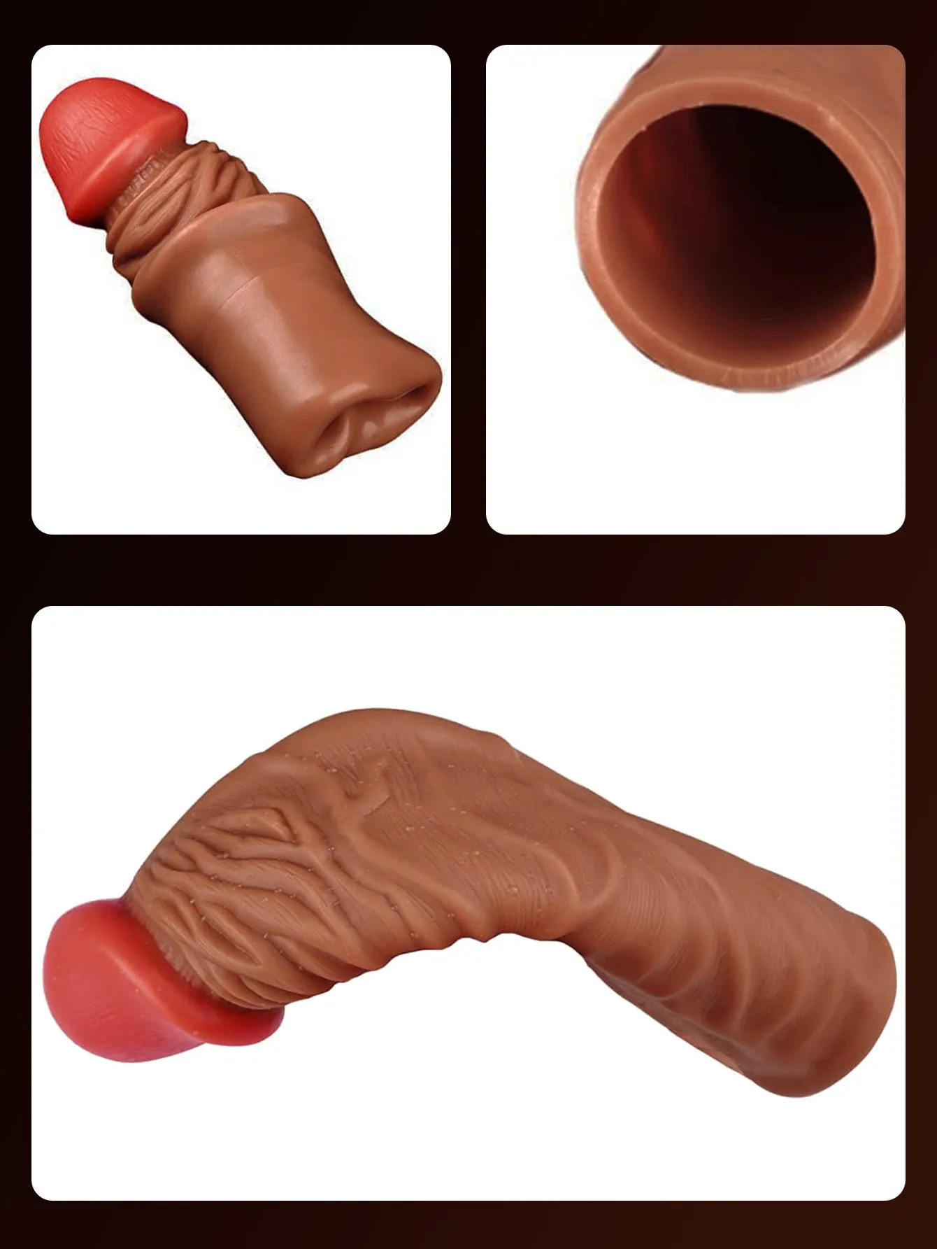 Realistic Dildo Cock Sleeve Male Sex Toys - Premium Silicone Penis Enlarger