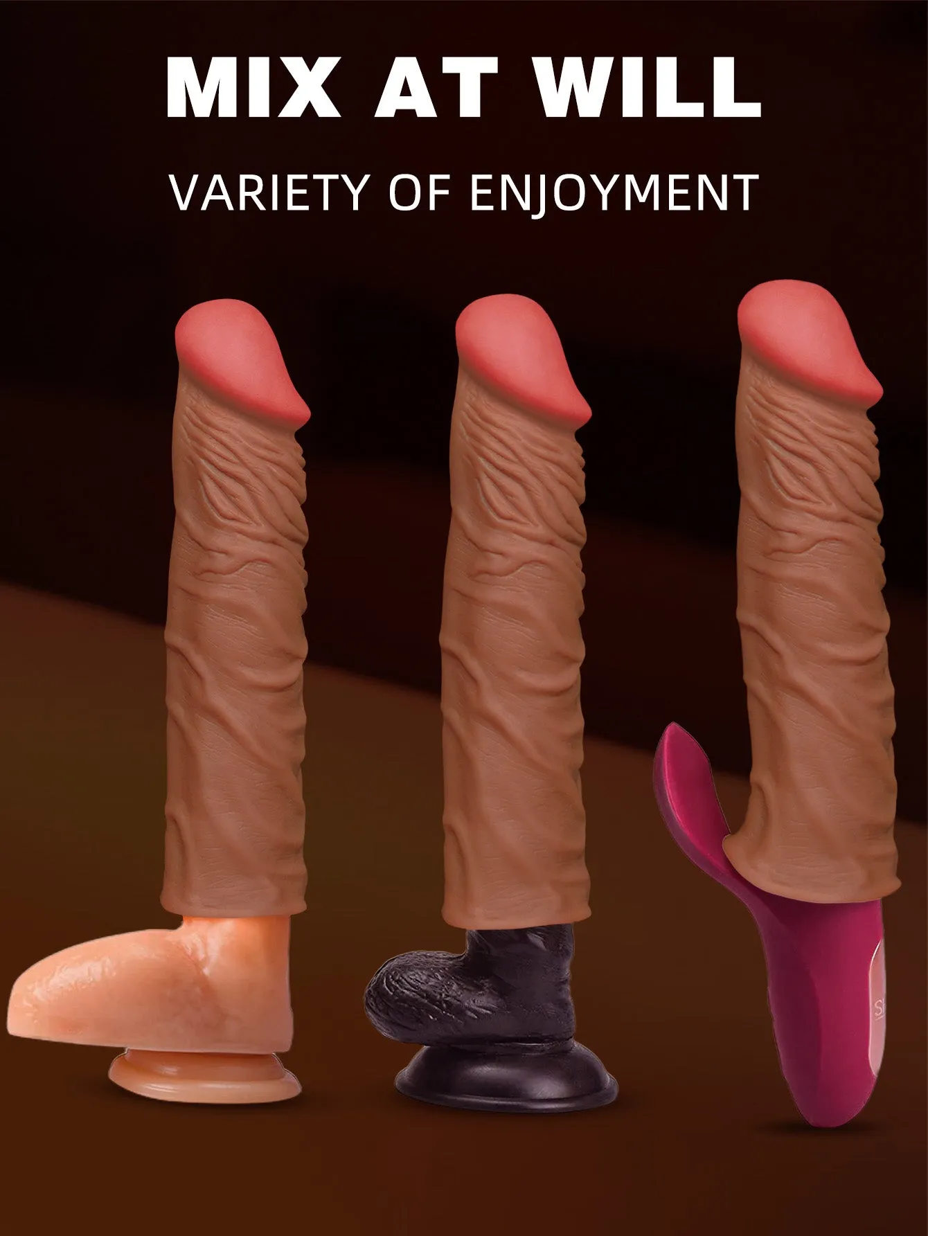 Realistic Dildo Cock Sleeve Male Sex Toys - Premium Silicone Penis Enlarger