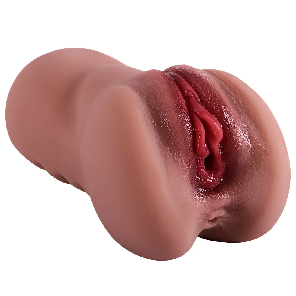 Realistic Pussy Pocket Masturbator - Ebony Women Vagina Penis Masturbation Milk